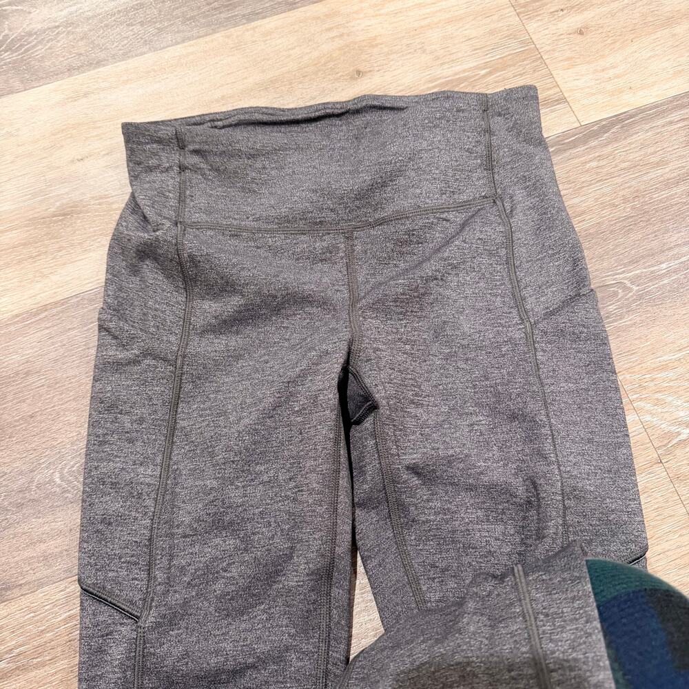 Lululemon Athletica Grey Merl Long Pocket Leggings size 4 - Picture 2 of 5
